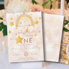 リトルサンシャインボホレインボーゴールドスター誕生日 招待状
