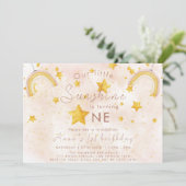 リトルサンシャインボホーレインボーゴールドスター誕生日 招待状 (スタンド正面)