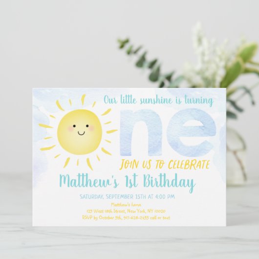 リトルサンシャインボーイファースト誕生日 招待状 (スタンド正面)