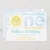 リトルサンシャインボーイファースト誕生日 招待状 (正面/裏面)