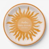 リトルサンシャインボーホウォーター色サンベビーシャワー ペーパープレート (正面)