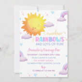 リトルサンシャインレインボー1st誕生日招待状 招待状 (正面)