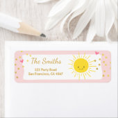 リトルサンシャイン住所 シールサマーピンク金ゴールド ラベル (インサイチュ)