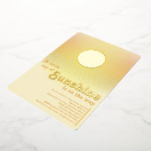 リトルサンシャイン金ゴールドサンベイビーシャワーフォイルインビタティ 箔招待状 (回転した状態)