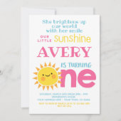 リトルサンシャイン1歳の誕生日 招待状 (正面)