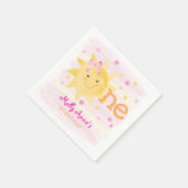 リトルサンシャイン1st誕生日ガールピンクイエロー スタンダードカクテルナプキン (角)