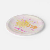 リトルサンシャイン1st誕生日ガールピンクイエロー ペーパープレート (アングル)