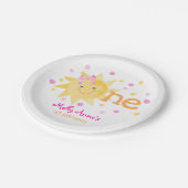 リトルサンシャイン1st誕生日ガールピンクイエロー ペーパープレート (アングル)