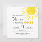リトルサンシャイン1st誕生日パーティースクエア 招待状 (正面)