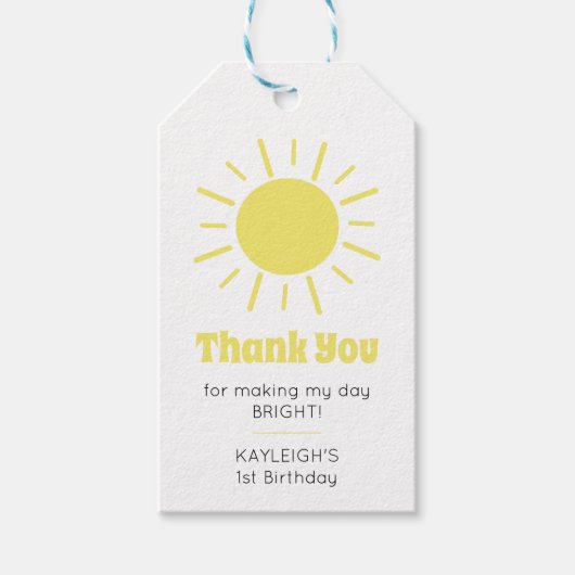 リトルサンシャイン1st誕生日パーティー ギフトタグ (正面)