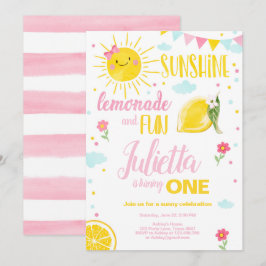 リトルサンシャイン レモネード ピンクガール レモン 誕生日 招待状