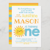 リトルサンシャイン 1歳の誕生日 招待状 (正面/裏面)