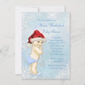 リトルサンタベビーブルースノーフレーク赤ちゃんシャワー 招待状 (裏面)