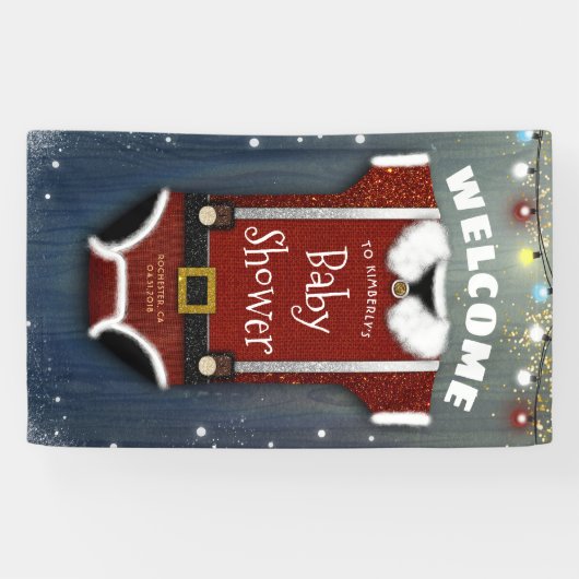 リトルサンタベビーボディスーツ冬のシャワーウェルカム 横断幕 (横)