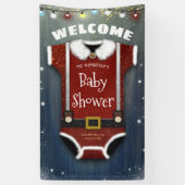 リトルサンタベビーボディスーツ冬のシャワーウェルカム 横断幕 (縦)