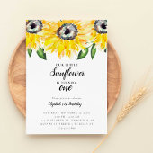 リトルサンフラワーファースト誕生日エレガントワン 招待状