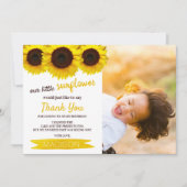 リトルサンフラワーフォト誕生日サンキューカード サンキューカード (正面)