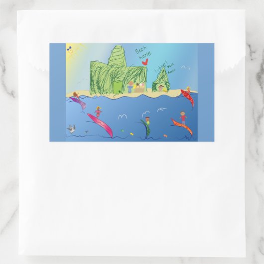 リトルサーファーのシール 長方形シール (バッグ)