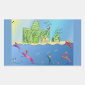 リトルサーファーのシール 長方形シール (正面)