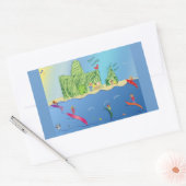 リトルサーファーのシール 長方形シール (封筒)