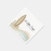 リトルサーファーのミニマルな金ゴールドのベビーシャワー スタンダードカクテルナプキン (角)