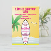 リトルサーファーガールベビーシャワー招待状 招待状 (スタンド正面)
