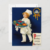 リトルシェフと感謝祭プレート シーズンポストカード (正面/裏面)