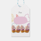 リトルシェフのカップケーキ バージョンの誕生日子供パーティーのお気に入り ギフトタグ (裏面)