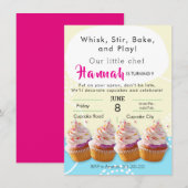 リトルシェフのケーキデコレーション誕生日パーティー 招待状 (正面/裏面)