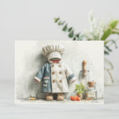 リトルシェフの1歳誕生日パーティー 招待状 (スタンド正面)