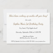 リトルシェフガール – 1st誕生日料理おもしろい 招待状 (裏面)