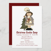 リトルシェフクリスマスクッキースワップ招待状 招待状 (正面/裏面)