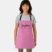 リトルシェフスクリプト女の子の名前ピンクパーソナライズされた エプロン (インサイチュ)