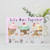 リトルシェフベーキングパーティー5x7招待状 招待状 (スタンド正面)