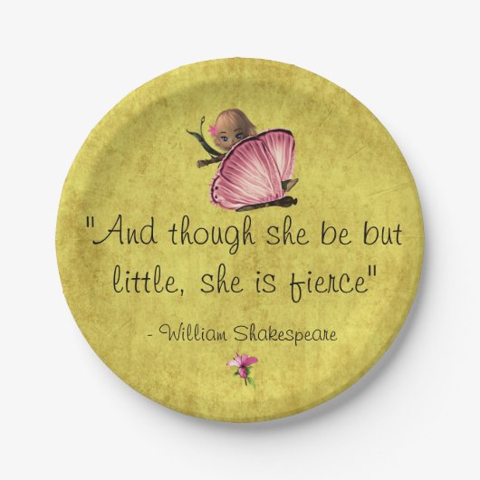 リトルシェフ引用文妖精バタフライ紙プレート ペーパープレート (正面)