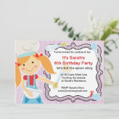 リトルシェフ料理と女の子のベーキングパーティー 招待状 (スタンド正面)