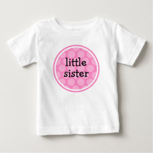 リトルシスターピンク水玉模様サークル ベビーTシャツ