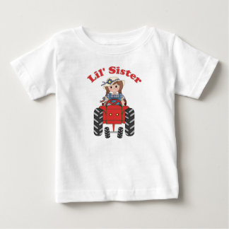 リトルシスターレッドトラクター ベビーTシャツ