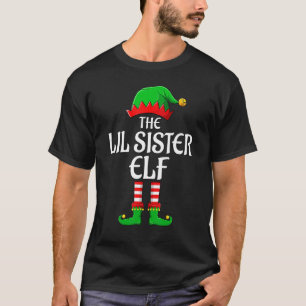 リトルシスター小妖精や小人マッチングファミリークリスマスパジャマ Tシャツ