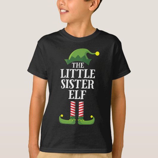 リトルシスター小妖精や小人マッチングファミリーグループクリスマス Tシャツ (正面)