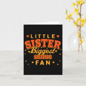 リトルシスター最大のスキーファンスキーヤーおもしろいウィンテ カード (黄色い花)