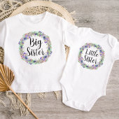 リトルシスター 水彩 フラワー リング ベビーボディスーツ