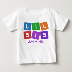 リトルシス名前をカスタムする服 ベビーTシャツ