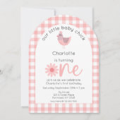 リトルシックは1歳の誕生日の写真招待状 招待状 (正面)