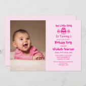 リトルシックイースター1st誕生日 招待状 (正面/裏面)