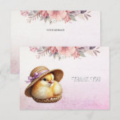 リトルシックピンクリボンサンキューカード サンキューカード (正面/裏面)