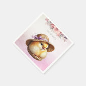 リトルシックピンクリボンナプキン スタンダードカクテルナプキン (角)