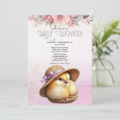 リトルシックピンクリボンベビシャワー招待状 招待状 (スタンド正面)