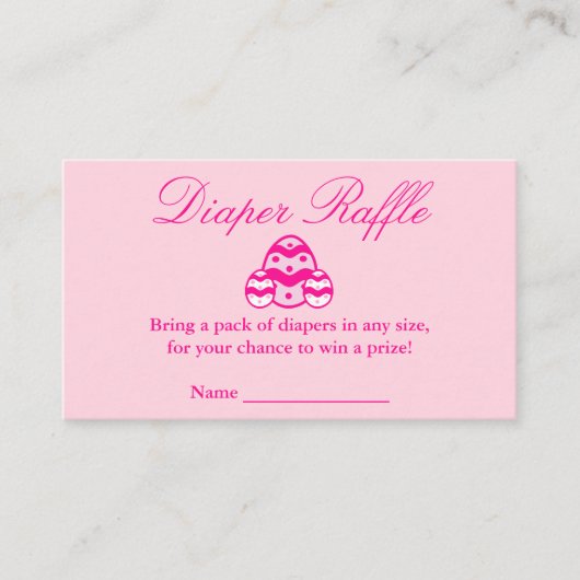 リトルシック復活祭の赤ちゃんシャワーおむつラッフル エンクロージャーカード (正面)