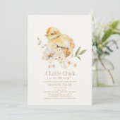 リトルシック水カラーフローラガールベビーシャワー 招待状 (スタンド正面)